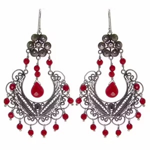 Yvone Christa orecchini argento perle rosa e quarzo rosa EC886RED